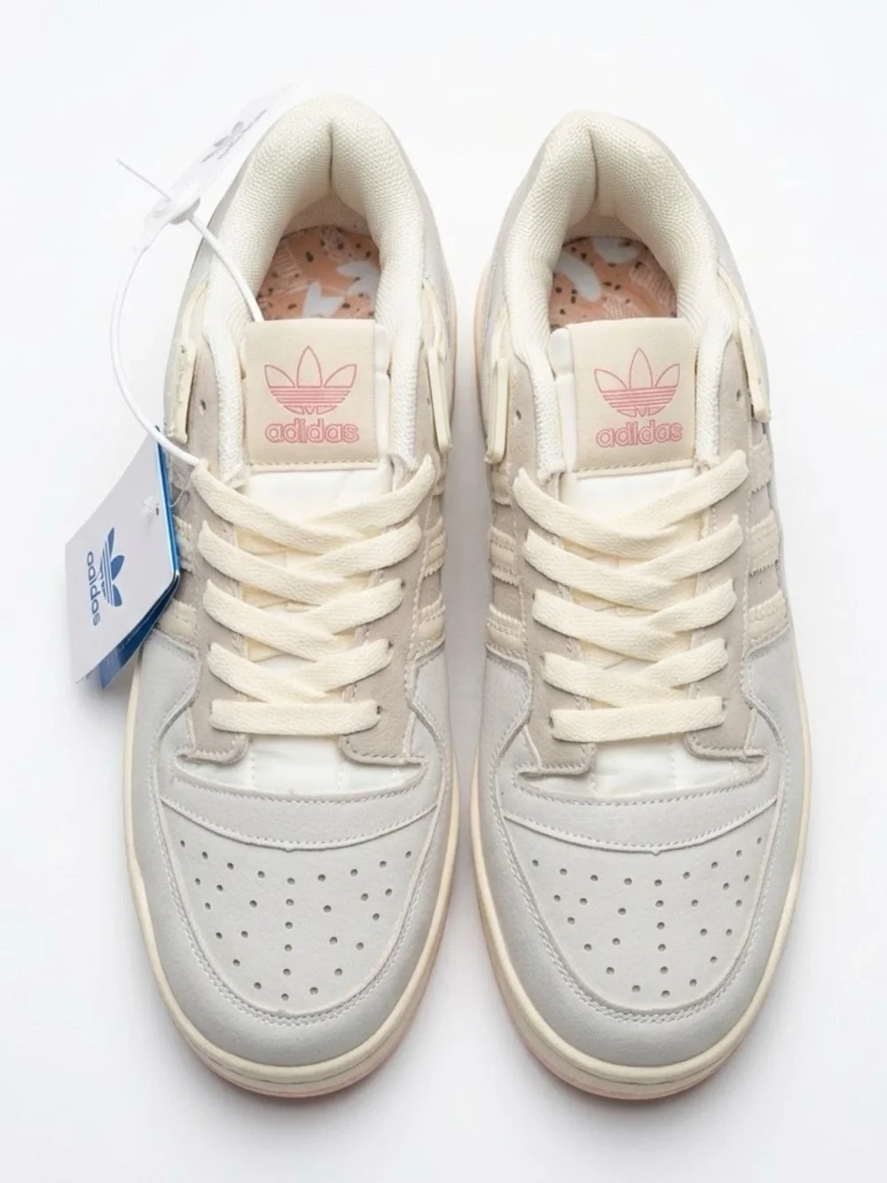 adidas Women’s Cream & Soft Pink Low-Top Sneakers